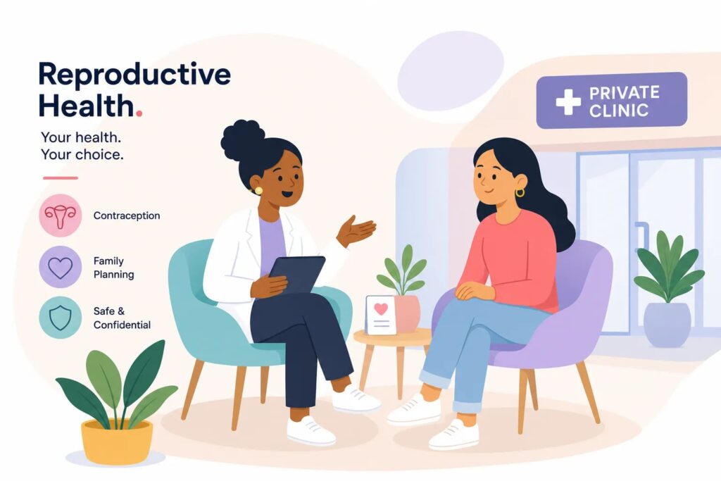 Reproductive health services at private clinics in Gauteng